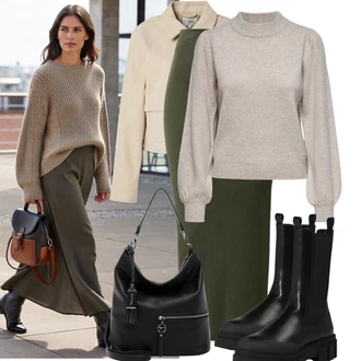 Outfit s Béžová/Šedá/Hnědá Sveter Jednoduchý Svetr/Svetr s límečkem/Svetr Carmen/Basic Svetr/Kašmírový Svetr/Rolák/Vlněný Svetr/Svetr z Jemné Pleteniny JdY "Módní zimní outfit" Outfit s Béžová/Šedá/Hnědá Sveter Jednoduchý Svetr/Svetr s límečkem/Svetr Carmen/Basic Svetr/Kašmírový Svetr/Rolák/Vlněný Svetr/Svetr z Jemné Pleteniny JdY "Módní zimní outfit"