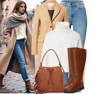 90tá léta Outfit s Světle modrá/Modrá Džínové Legíny/Jeggings Noisy may "Nápadný look na zimu"Look: 90tá léta, Cool, Disko, Moderní, Old Money, Bezešvé, Skromné