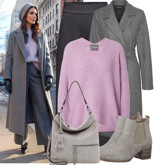 Outfit s Hnědá/Béžová Kozačka Chelsea Boty/Kotníková Bota s Podšívkou/Letní kotníková Kozačka Tamaris "Nápadný look na zimu"