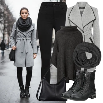 Outfit s Černá Legíny s Vysokým Pasem/Jeggings/Legíny s Rozparkem/Tregíny/Džínové Legíny/Skinny Kalhoty VERO MODA "Outfity na zimu"