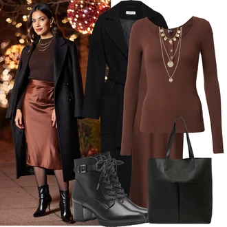 Outfity na zimu 80tá léta s Zlatý/Béžová Náhrdelník/Jemný Řetízek/Sada šperků/Bohatě zdobený náhrdelník/Statement náhrdelník Pilgrim "Perfektní na zimu"Look: Boho, Extravagantní, Elegantní, Empire, Retro, 80tá léta