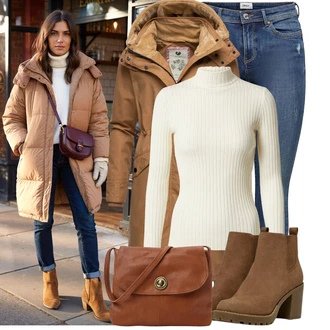 Outfit s Modrá/Tmavě modrá/Světle modrá Kožená bunda/Navlékací džíny/Kožené bundy/Džíny s Nízkým Sedem/Džín s Nízkým Pasem/Džíny s Dírou/Džíny s Rozparkem/Push up Džín/Kožené Boty/Kotníková Bota Only "Perfektní na zimu"