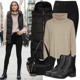 Černé slouchy kozačky Outfity image