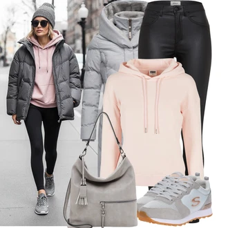 Outfity na zimu Škola s Růžová Nezařazené About You "Pohodlné zimní outfity"Look: Bar, Škola, Biřmování, Koncert, Den matek, Chatky, Den na pláži