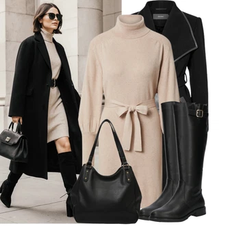 Výstřih na zádech Outfit s Béžová Nezařazené Edited "Pohodlné zimní outfity"