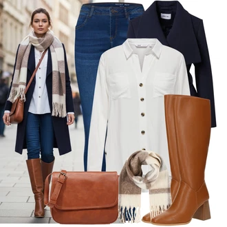 Karneval Outfit s Modrá/Světle modrá/Tmavě modrá Kožená bunda/Push up Džín/Slim Fit Džíny/Džíny s Nízkým Sedem/Džín s Nízkým Pasem/Zimní bunda/Kožené Boty/Kotníková Bota Noisy may "Pohodlné zimní outfity"Look: Bar, Karneval, Koncert, Škola, 18. narozeniny