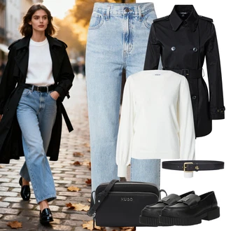 outfit mit Armani Exchange "praktičen jesenski videz"