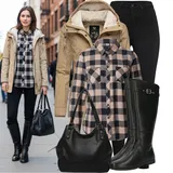 Kárované halenky outfity image