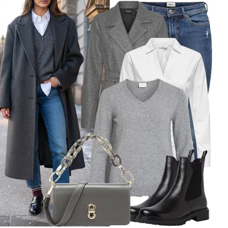 Outfity pro baculky Šik s Tmavě zelená/Béžová/Šedá/Bílá/Tmavě šedá/Hnědá Bagetová taška/Klasická Taška Přes Rameno/Dopisová peněženka/Malá Taška/Brašna/Sportovní Taška Přes Rameno Seidenfelt Manufaktur "Stylový zimní outfity"Look: Rad, Šik, Elegantní, Cool, Slavnostní, Krásný, S průsvitem