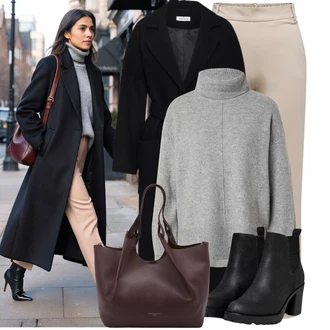 Outfity s kotníkovými botami s Tmavě červená/Vínová/Hnědá/Červená/Fialová Velká taška/Taška/Taška Přes Rameno/Shopper taška/Sportovní Taška Přes Rameno/Taška Na Rameno Gianni Chiarini "Stylový zimní outfity"