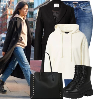 Outfit s Bílá/Krémová/Béžová/Khaki/Žlutá Nezařazené Pieces "Stylový zimní outfity"