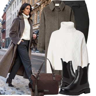 Outfity s kotníkovými botami "Stylový zimní outfity"