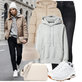 Klasické Koncert Outfit s Šedá/Světle šedá Pletená mikina s kapucí/Sportovní mikina/Sportovní mikina/Dámský Svetr/Fleecový Svetr/Svetr s kapucí/Vintage mikina/Oversize mikina/Svetr S Kapucí Nike Sportswear, Béžová/Krémová/Bílá Taška Přes Rameno/Pánská taška/Taška/Klasická Taška Přes Rameno/Taška pro diabetiky/Malá Taška/Brašna/Sportovní Taška Přes Rameno Calvin Klein "Vánoční outfit"Look: Klasické, Hip Hop, Skater, Sportovní, Koncert, Festival, Škola, Rad, Jazz, Lak, Retro, Skromné, S průsvitem, Unisex, Malle, Bar, Banka, Svátek cukru, Pohřeb, Karneval, Galavečer