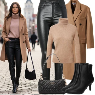 Bar Outfit s Hnědá/Béžová/Khaki Nezařazené Edited "zimní outfit"Look: Bar, Koncert, Valentýn, Škola, Zvláštní příležitosti, Den matek, Matriční Úřad
