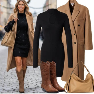 Italský Outfit s Hnědá/Béžová/Khaki Nezařazené Edited "zimní outfit"Look: Klasické, Chytrý příležitostný, Business, Old Money, Kancelář, Francouzské, Moderní, Italský, Univerzitní