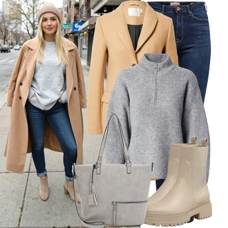 Jízda na koni Outfit s Tmavě modrá/Modrá Kožená bunda/Zimní bunda/Kožená Pánská Bund/High Waist Džínové Kalhoty/Kožené Boty/Džíny s Rozparkem/Push up Džín/Termální Džíny Only "Zimní look"Look: Jízda na koni, Na Procházku, Pracovní, Volný čas, Apres ski