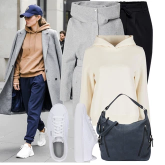 Potisk loga Outfit s Bílá Nízká Teniska/Teniska s dírkovaným vzorem/Úzká teniska/Teniska na platformě Puma "Zimní look"