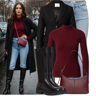 Klasické Koncert Outfit s Černá guido maria kretschmer women "Zimní outfit pro volný čas"Look: Klasické, Kancelář, Business, Bar, Škola, Koncert, Galavečer, Firemní večírek, Valentýn