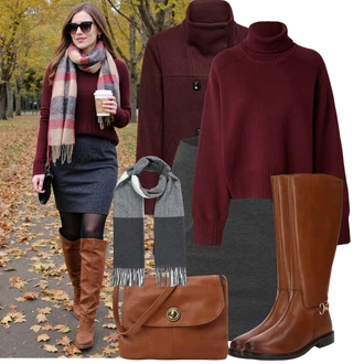 Klasické Koncert Outfit s Tmavě červená/Červená/Vínová Přechodový Kabát/Vlněný kabát/Vlněný Fleecový Kabát/Kabát z Kabanosu/Lodenový kabát/Duffle Kabát Only, Tmavě šedá/Světle šedá/Šedá Zimní Sukně/Vázací Sukně/Sukně Pro Vysokou Školu/Kancelářská Sukně/Sukně Pro Matriku/Moderní Sukně/Pletená sukně/Tužková sukně/Vlněná Sukně/Křesťanská Sukně/Sukně S Délkou Ke Kolenům Ichi, Hnědá/Béžová/Žlutá Taška Přes Rameno/Klasická Taška Přes Rameno/Sportovní Taška Přes Rameno/Brašna/Dopisová peněženka/Taška na Macbook/Taška Pieces "Zimní outfit pro volný čas"Look: Klasické, Francouzské, Námořní, Moderní, Příliš oblečený, Chytrý příležitostný, Univerzitní, Vánoce, Koncert, Škola, Valentýn, Elegantní, Cool, Kancelář, Old Money, Zvláštní příležitosti, Divadlo, Matriční úřad, Rad, Lesk, Vintage, Malle, Bar, Den na pláži, Chatky