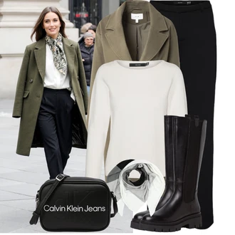 Klasické Koncert Outfit s Černá/Zelená/Modrá/Fialová/Hnědá/Červená Pánská taška/Klasická Taška Přes Rameno/Malá Taška/Sportovní Taška Přes Rameno/Taška Calvin Klein "Zimní outfit pro volný čas"Look: Klasické, Premium, Retro, Moderní, Kancelář, Disko, Malle, Koncert, Chatky, Škola