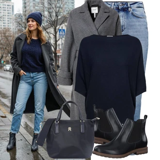 Klasické Koncert Outfit s Světle modrá/Modrá Rovná Džína/Zužující se Džíny/Girlfriend Džíny/Boyfriend Džínové kalhoty/Vintage džíny/High Waist Džínové Kalhoty/Zimní bunda/Mom Jean/Dad Džíny/Džíny s Rozparkem/Kožená Pánská Bund Only "Zimní outfit pro volný čas"Look: Styl, 90tá léta, Klasické, Cool, Krásný, Vintage, Bar, Koncert