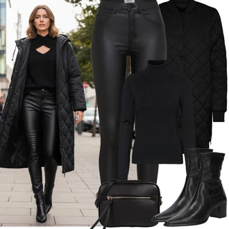 Klasické Outfit s Černá/Bílá/Hnědá Pánská taška/Pásková taška/Plážová Taška/Taška/Klasická Taška Přes Rameno/Malá Taška/Brašna/Sportovní Taška Přes Rameno/Cestovní Taška About You "Zimní outfity"Look: Rad, Burleska, Klasické, Elegantní, Old Money