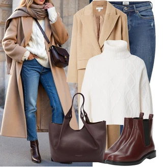 Outfity s kotníkovými botami s Tmavě červená/Vínová/Hnědá/Červená/Fialová Velká taška/Taška/Taška Přes Rameno/Shopper taška/Sportovní Taška Přes Rameno/Taška Na Rameno Gianni Chiarini "Zimní outfity"