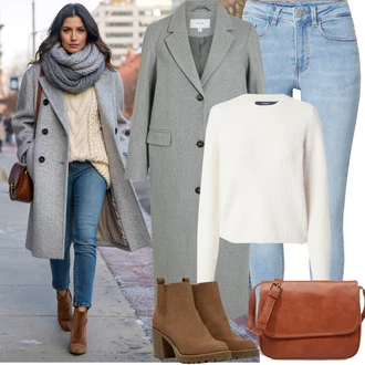 Outfity na zimu Estetika, Vintage s Hnědá/Béžová Bagetová taška/Taška/Klasická Taška Přes Rameno/Taška Na Notebook/Kancelářská Taška/Brašna/Sportovní Taška Přes Rameno About You "Zimní outfity"Look: Rad, Klasické, Elegantní, Cool, Krásný, Old Money, Vintage