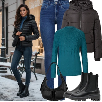 Horolezectví Outfit s Černá/Tmavě šedá/Šedá/Tmavě hnědá/Hnědá Nezařazené Pieces "Zimní outfity"Look: Jízda na koni, Horolezectví