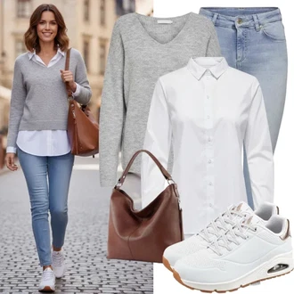 Outfit s Šedá/Světle šedá/Stříbrný Sveter Jednoduchý Svetr/Kašmírový Svetr/Mohair Pullover/Oversize Svetr/Svetr Carmen/Basic Svetr/Kašmírový Svetr/Vlněný Svetr/Zimní Svetr/Pletený Svetr Edited "Büro Outfit" Outfit s Šedá/Světle šedá/Stříbrný Sveter Jednoduchý Svetr/Kašmírový Svetr/Mohair Pullover/Oversize Svetr/Svetr Carmen/Basic Svetr/Kašmírový Svetr/Vlněný Svetr/Zimní Svetr/Pletený Svetr Edited "Büro Outfit"