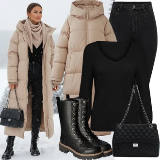 Zimske Outfiti mit Črna/Temno siva Usnjena Jakna/Ozke Kavbojke/Usnjene Čevlje/Kavbojke z Razporkom/Kavbojke Visokega Pasu/Motoristične Kavbojke/Kavbojka z Nizkim Pasom Emporio Armani "Modni Zimski Outfit"