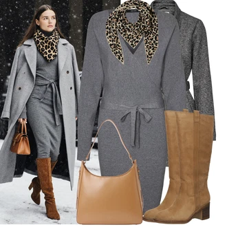 Jednobarevný Outfit s Šedá Nezařazené VERO MODA "Nápadný look na zimu"