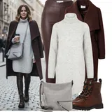 Outfity na zimu v béžové image