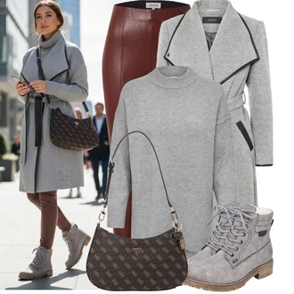 Outfit s Šedá/Světle šedá Sveter Jednoduchý Svetr/Svetr s límečkem/Kašmírový Svetr/Svetr na kojení/Oversize Svetr/Basic Svetr/Kašmírový Svetr/Vlněný Svetr/Svetry 2 v 1/Svetr z Jemné Pleteniny Only "Nápadný look na zimu" Outfit s Šedá/Světle šedá Sveter Jednoduchý Svetr/Svetr s límečkem/Kašmírový Svetr/Svetr na kojení/Oversize Svetr/Basic Svetr/Kašmírový Svetr/Vlněný Svetr/Svetry 2 v 1/Svetr z Jemné Pleteniny Only "Nápadný look na zimu"