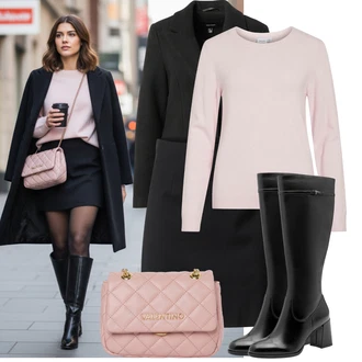 Mini Outfit s Černá/Tmavě šedá Edited "Outfity na zimu"