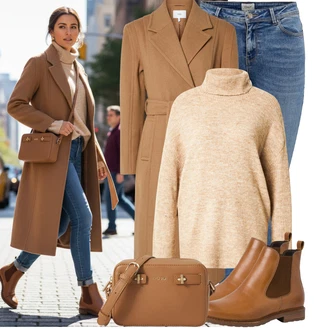 Outfit s Modrá/Světle Modrá/Tmavě Modrá Push up Džín/Džín s Nízkým Pasem/Kožené Boty/Navlékací džíny/Kotníková Bota/Džíny s Nízkým Sedem/Kožená bunda/Zimní bunda Only "Perfektní na zimu"