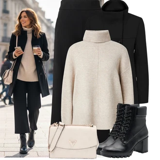 Outfity na zimu Culotte s Černá/Hnědá JdY "Perfektní na zimu"