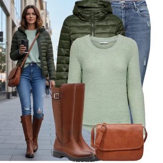 Outfity z džínu Vysoký Pas s Modrá/Světle modrá Džíny s Dírou/Push up Džín/Kotníková Bota/Dámské Džíny s Délkou 7/8/Kožená bunda/Zkrácené Džíny/Džíny s Rozparkem/High Waist Džínové Kalhoty/Kožené bundy Only "Perfektní na zimu"