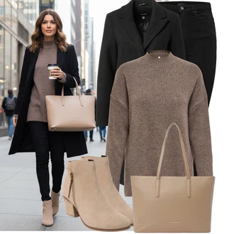 Outfit s Černá Legíny s Vysokým Pasem/Džínové Legíny/Skinny Kalhoty/Legíny s Rozparkem/Tregíny/Jeggings Only "Pohodlné zimní outfity"