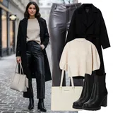 Črna Chelsea Škornji outfiti za dame image