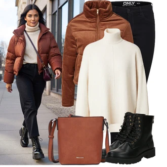 Outfit s Černá Jeggings/Skinny Kalhoty/Džínové Legíny/Tregíny Only "Stylový zimní outfity"