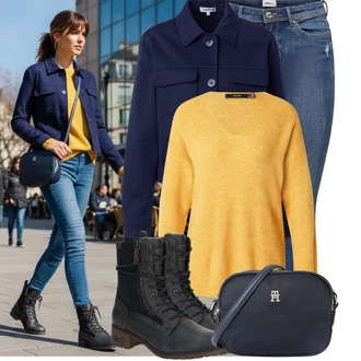 Outfity na zimu Elegantní Dlouhé s Tmavě modrá/Modrá Pánská taška/Taška/Brašna/Cestovní Taška/Klasická Taška Přes Rameno/Malá Taška/Sportovní Taška Přes Rameno/Taška Přes Rameno Tommy Hilfiger "Stylový zimní outfity"Look: Rad, Preppy, Šik, Elegantní, Princezny, S průsvitem