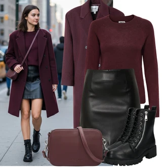 Outfit s Černá/Šedá Mokasín/Mokasín/Pantofle Lodička s Přezkou/Teniska s dírkovaným vzorem/Chunky Tenisky/Barefoot bota/Tenisky s Bočním Zipem About You "Trendový zimní vzhled"