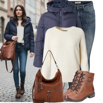Outfit s Rieker "Trendový zimní vzhled"