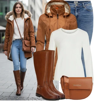 Outfit s Bílá/Krémová Sveter Basic Svetr/Svetr Carmen/Kašmírový Svetr/Svetr z Jemné Pleteniny/Kašmírový Svetr/Svetr s Kulatým Výstřihem/Jednoduchý Svetr/Termo Svetr/Vlněný Svetr Vila "Trendový zimní vzhled" Outfit s Bílá/Krémová Sveter Basic Svetr/Svetr Carmen/Kašmírový Svetr/Svetr z Jemné Pleteniny/Kašmírový Svetr/Svetr s Kulatým Výstřihem/Jednoduchý Svetr/Termo Svetr/Vlněný Svetr Vila "Trendový zimní vzhled"