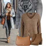 Prošívané dlouhé zimní kabáty outfity image