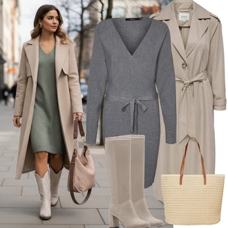 Outfity na zimu Elegantní Dlouhé s Béžová/Hnědá/Fialová/Šedá/Khaki Dlouhý kabát/Letní Kabát/Trenčkot/Midi Kabát/Trenčkot Only "zimní outfit"Look: Burleska, Old Money, Příliš oblečený, Elegantní, Cool