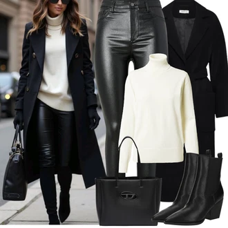 Outfit s Krémová/Bílá Sveter Jednoduchý Svetr/Svetr s límečkem/Kašmírový Svetr/Kašmírový Svetr/Rolák/Svetr z Jemné Pleteniny SAINT TROPEZ "zimní outfit" Outfit s Krémová/Bílá Sveter Jednoduchý Svetr/Svetr s límečkem/Kašmírový Svetr/Kašmírový Svetr/Rolák/Svetr z Jemné Pleteniny SAINT TROPEZ "zimní outfit"