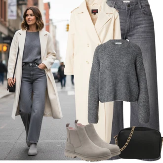 Outfity na zimu Elegantní Dlouhé s Béžová/Oranžová/Krémová/Bílá/Khaki Lehký Kabát/Dlouhý kabát/Kašmírový Kabát/Trenčkot/Midi Kabát/Dlouhý Kabát/Vintage Kabát/Vlněný Kabát/Trenčkot misspap, Černá/Bílá/Růžová Taška/Klasická Taška Přes Rameno/Malá Taška/Brašna/Sportovní Taška Přes Rameno About You "zimní outfit"Look: Emo, Klasické, Splývavé, Příliš oblečený, Chytrý příležitostný, Univerzitní, Elegantní, Old Money, 20 léta, Nadrozměrné