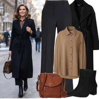 Outfity na zimu Culotte s Černá/Tmavě modrá jjxx "zimní outfit"